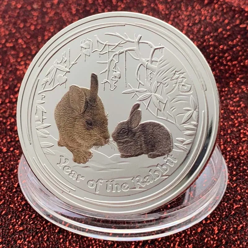 Australia Zodiac Animal Year of The Tiger &amp Snake Sheep Silver Plated Coin 1 Oz Painted Commemorative Medal Craft Collection | Дом и сад