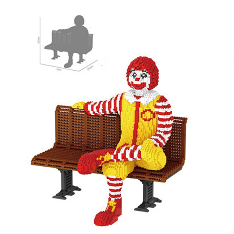 Забавный мультяшный конструктор Ronalde McDonalde, детские подарки, классическое изображение, микроалмазная Сборная модель, кирпичи, игрушки