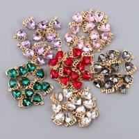 new 10pcs hearts charms colorful crystal devil love charm for making zinc alloy jewelry diy heart earrings accessories wholesale