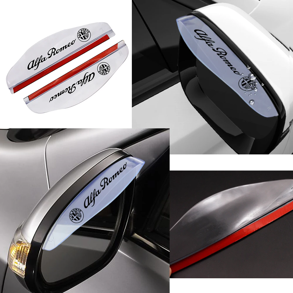 

1Pair Universal Rain Shield Car Styling Flexible Eyebrow Mirror Rainproof Blades Car Back Mirror Shield for Alfa Romeo Mito Etc.