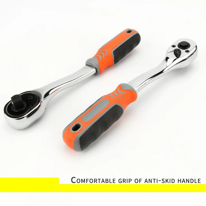 

90 Teeth 1/4" 3/8" 1/2" 1Pcs High Torque Crv Ratchet Wrench for Socket Quick Release Professional Hand Tools