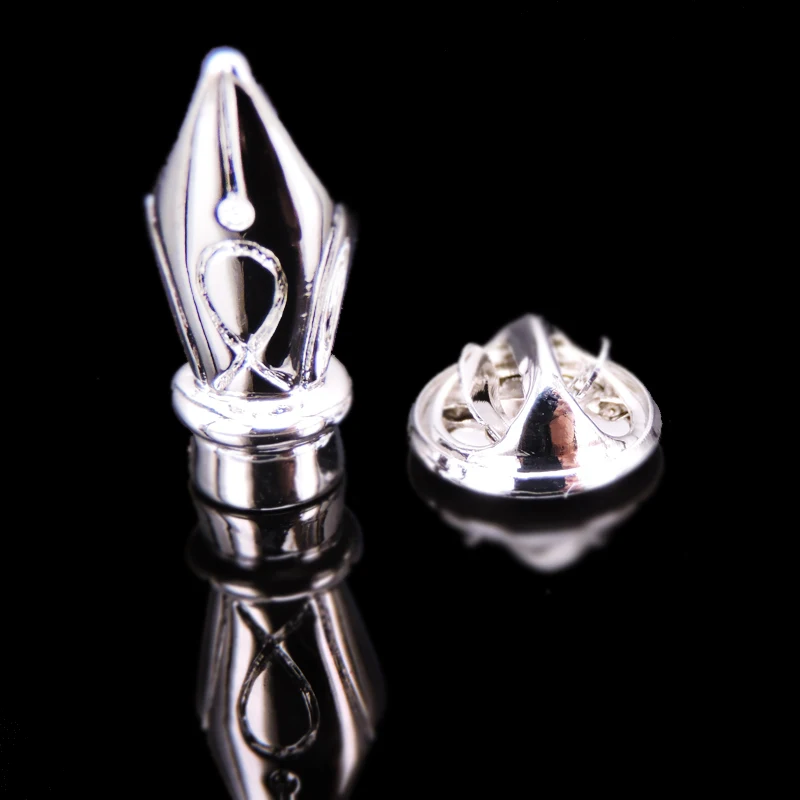 Высококачественная серебряная брошь в виде ручки новинка Модная бижутерия