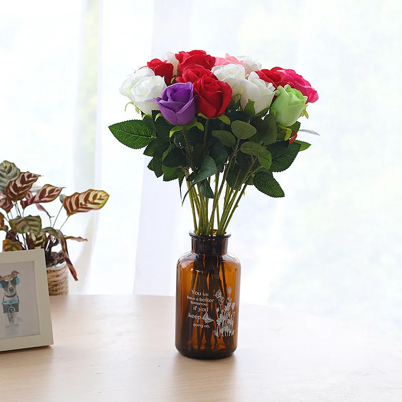 

1PC Artificial Rose Flower simulation Silk flower for Party Home Wedding Holiday Decoration home decoration party fake flower