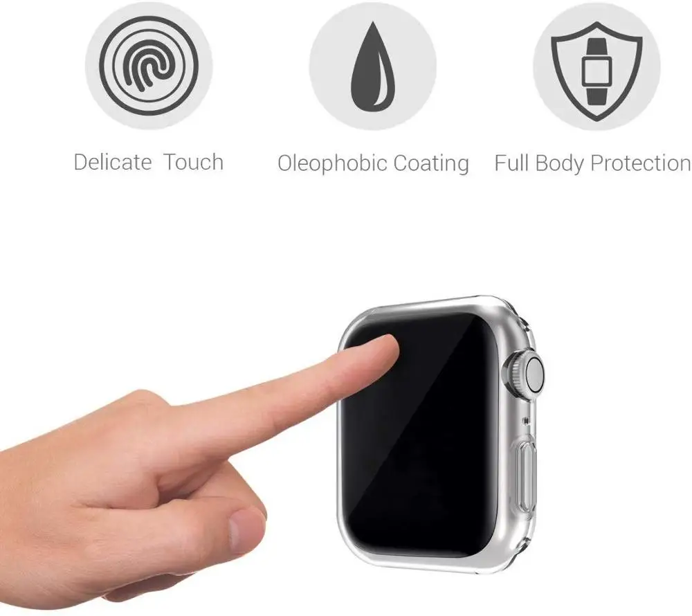 Силиконовый чехол для apple watch band 4 44 мм 40 мм(iwatch 5) все вокруг ультра-тонкая прозрачная рамка iwatch 3 2 1 Аксессуары для apple watch