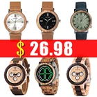 BOBO BIRD, деревянные часы, акция, Мужские Роскошные наручные часы с кожаным ремешком, японские кварцевые наручные часы, часы