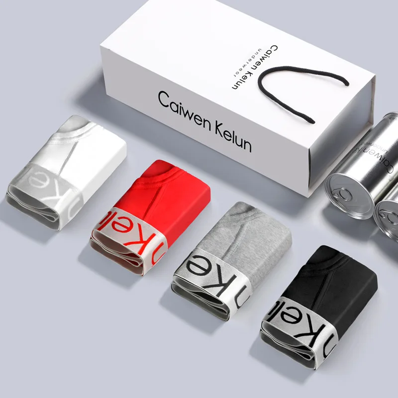 New 4-piece Set of Men's Underwear Triangle Cotton Breathable Low-waist Personality Triangle Underwear Sexy Underwear Men