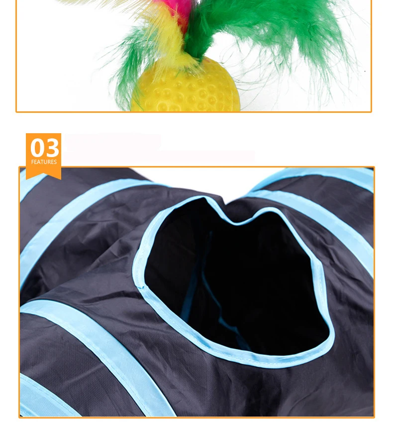 

27 Pcs Cat Toys Kit Collapsible Tunnel 3 Holes Indoor Kitten Cat Feather Teaser Wand Mice Balls Bell Pet Teeth Clean Fun Channel