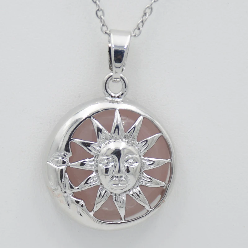 Подвески Moon Sun God и ожерелья серебряного цвета в коробке круглые бусины из