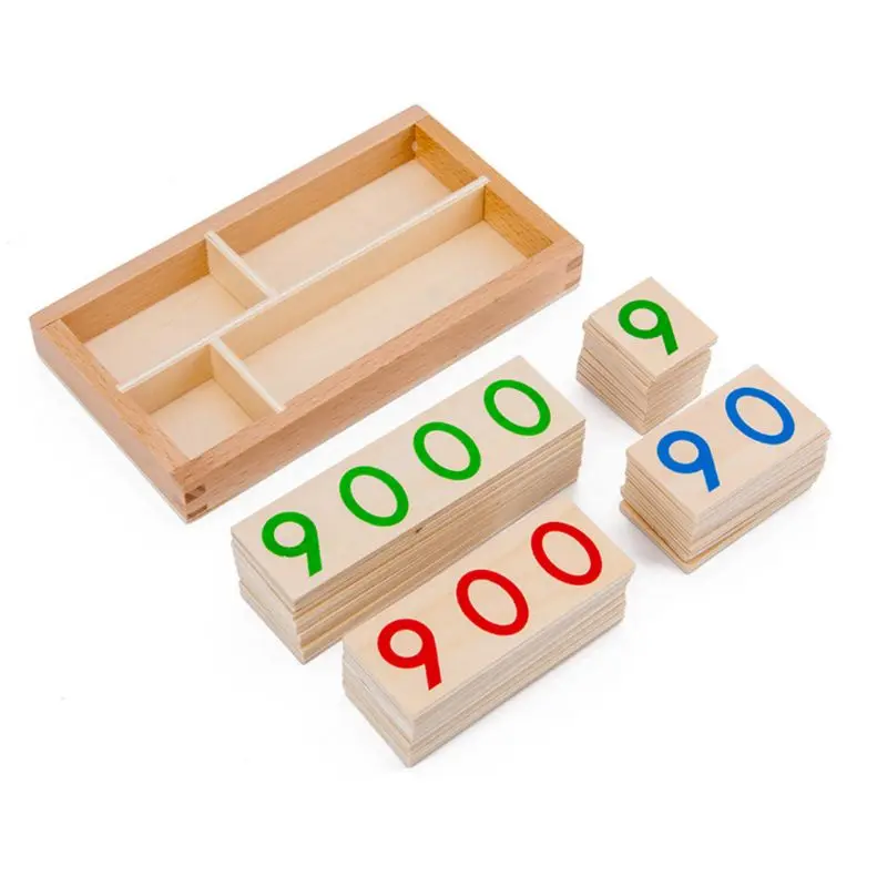 

Children Wooden Number 1-9000 Cards Montessori Toys Early Math Education for Kid BX0D