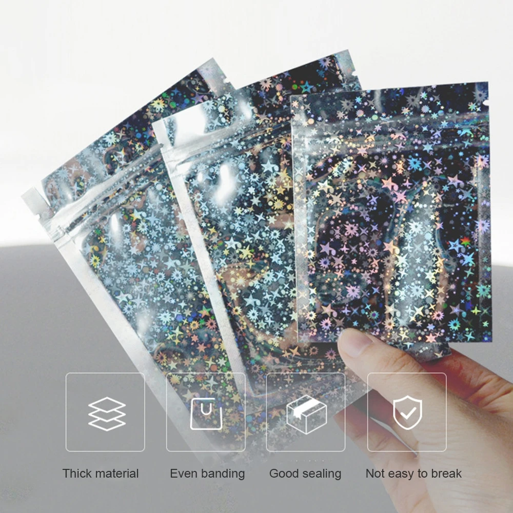 20 шт. пластиковые пакеты с застежкой-молнией голограммой из алюминиевой фольги |