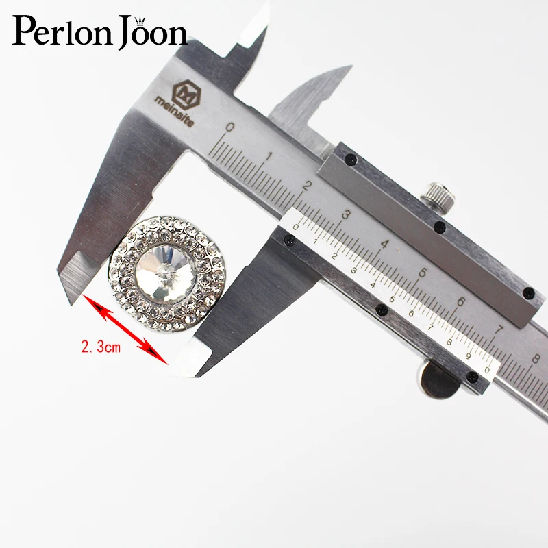 10 шт. 23 мм высококачественные серебряные металлические пуговицы Стразы с