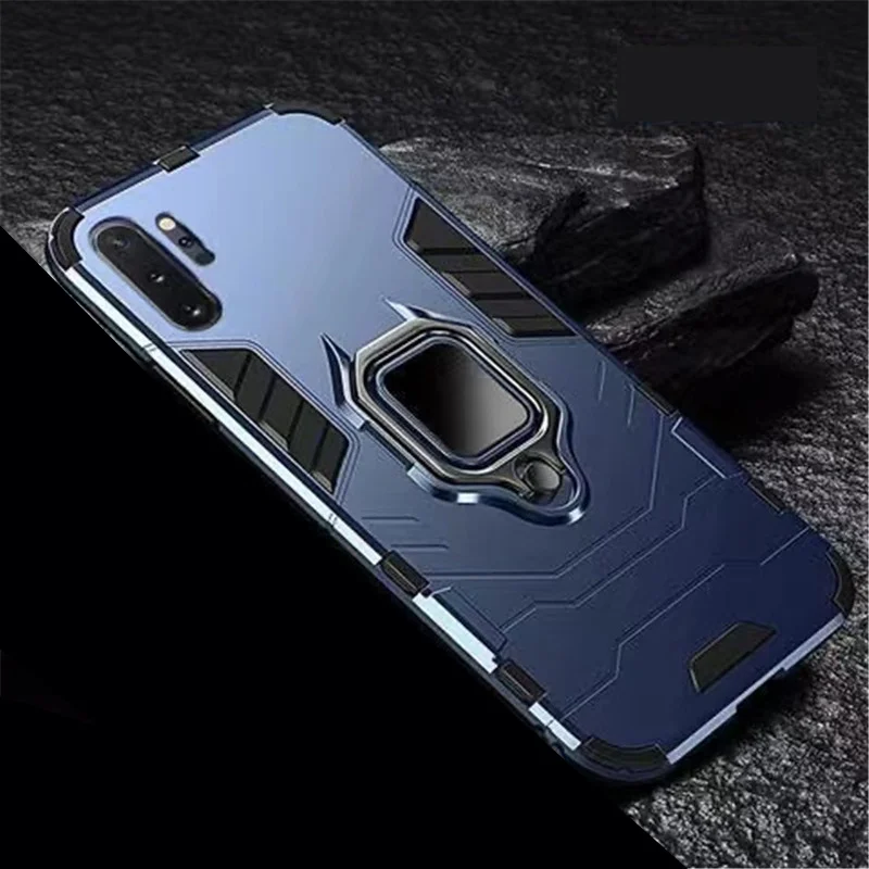 

For Samsung Galaxy Note 10 Plus Case Luxury Armor Magentic Ring Car Holder Cover For Samsung Note 10+ Cover Bumper