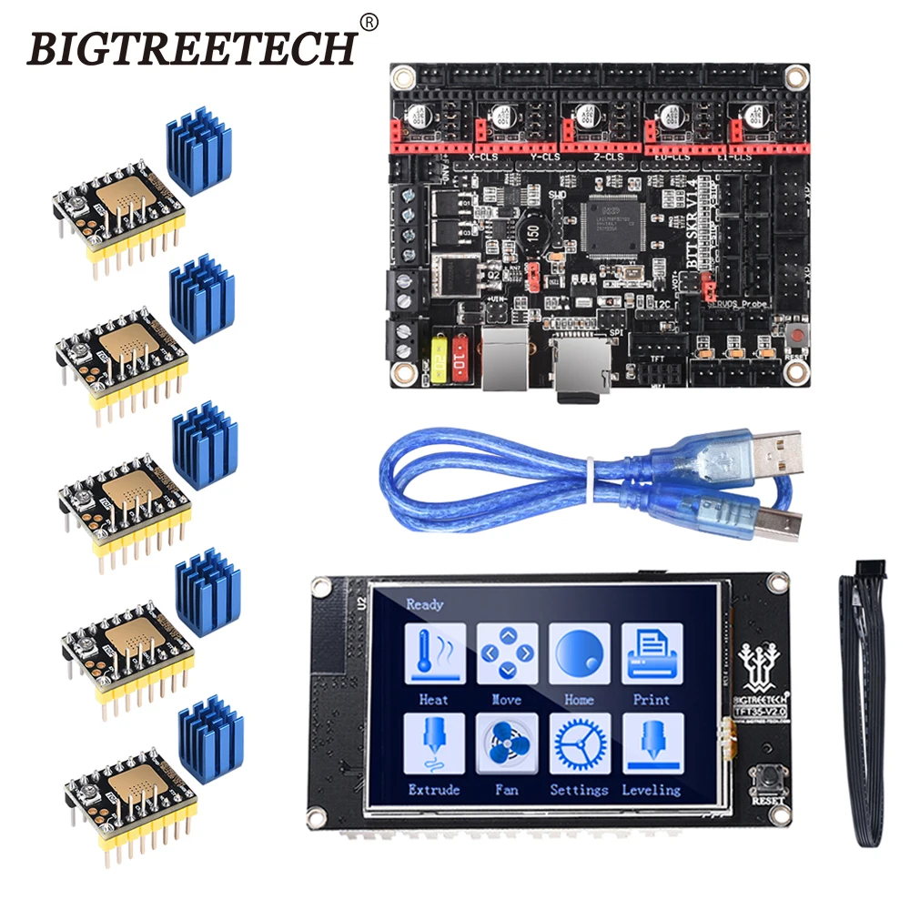 BIGTREETECH BTT SKR V1.4 турбоплата TFT35 V2.0 сенсорный экран 5 шт. TMC2209 TMC2130 Драйвер шагового