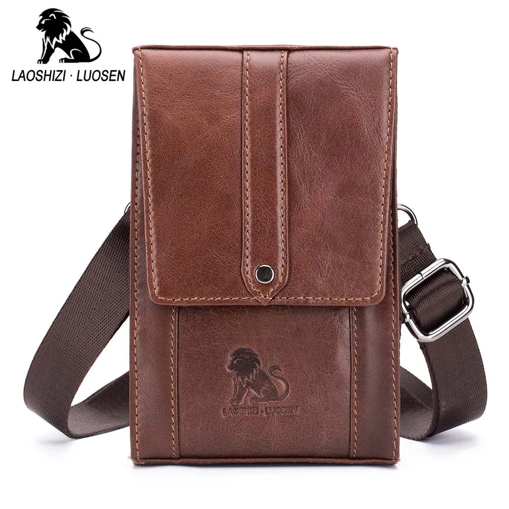 LAOSHIZI сумка для сотового телефона из воловьей кожи держатель карт поясной ремень