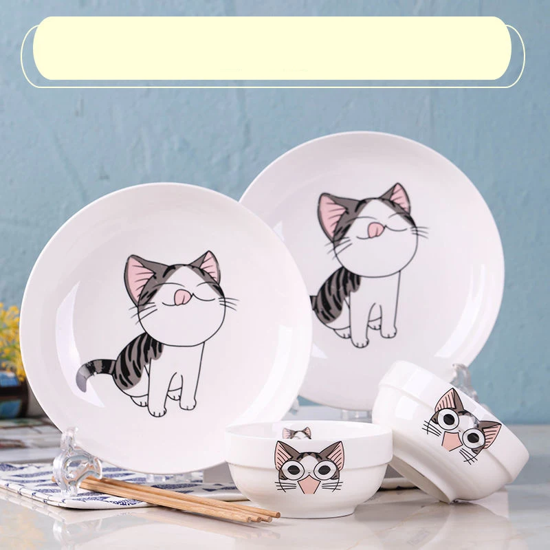 Набор посуды для 2 человек посуда бытовая миска риса простая Милая мультяшная