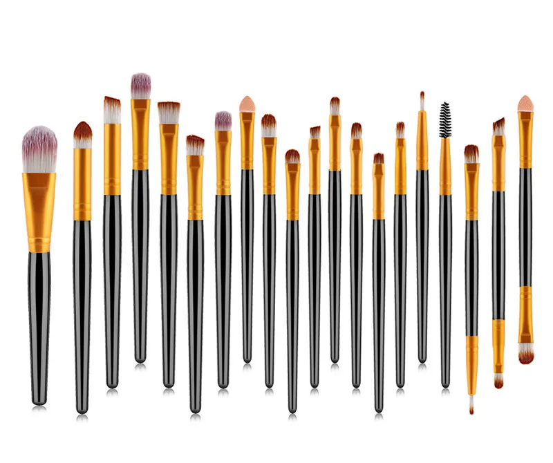 

20Pcs Makeup Brushes Set Black Gold Wooden Handle For Eye Shadow Powder Eyeliner Eyelash Eyebrow Make Up Brush Beauty Tool