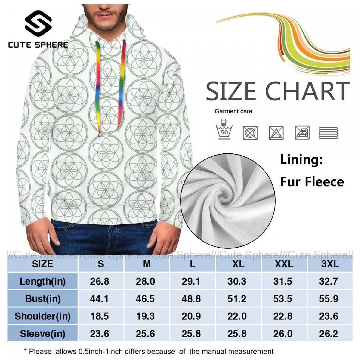 

Flower Of Life Hoodies Winter Polyester Hoodie Outdoor Cool Long Pullover Hoodie Mens XXX