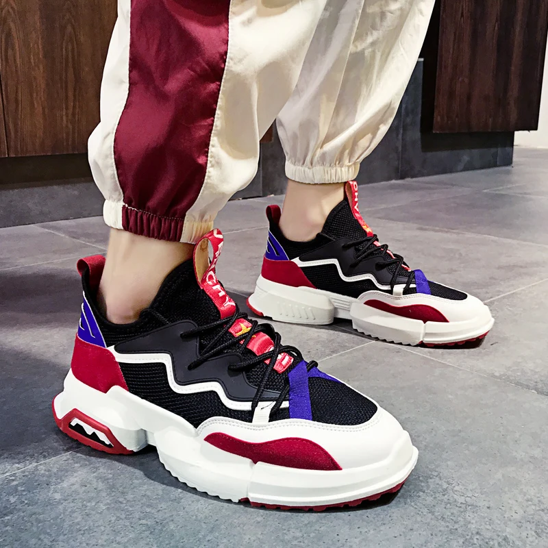 Новейшие мужские кроссовки Mars массивные баскетбольные тройные массажные