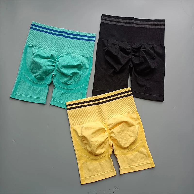 

2021New Style High Waist Popular Peachy Buttock Yoga Shorts Gym Fitness Breathable Quick Dry Sport Running Seamless Wear Shorts