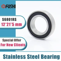 10pcs s6801rs bearing 12215 mm abec 3 440c stainless steel s 6801rs ball bearings 6801 stainless steel ball bearing