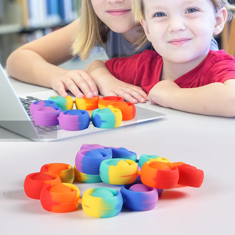 

Pop Fidget Bracelet Reliver Stress Toys Rainbow Bubble Antistress Toys Adult Children Sensory Push It Toy To Relieve Autism