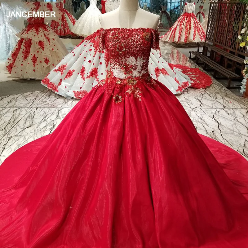 LS01245 красный бисером A-line атласное вечернее платье с плеча зашнуровать назад
