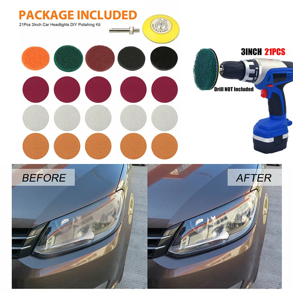 

Tail Lights Headlights Polishing Kit 3Inch Auto Car DIY Directional Lights