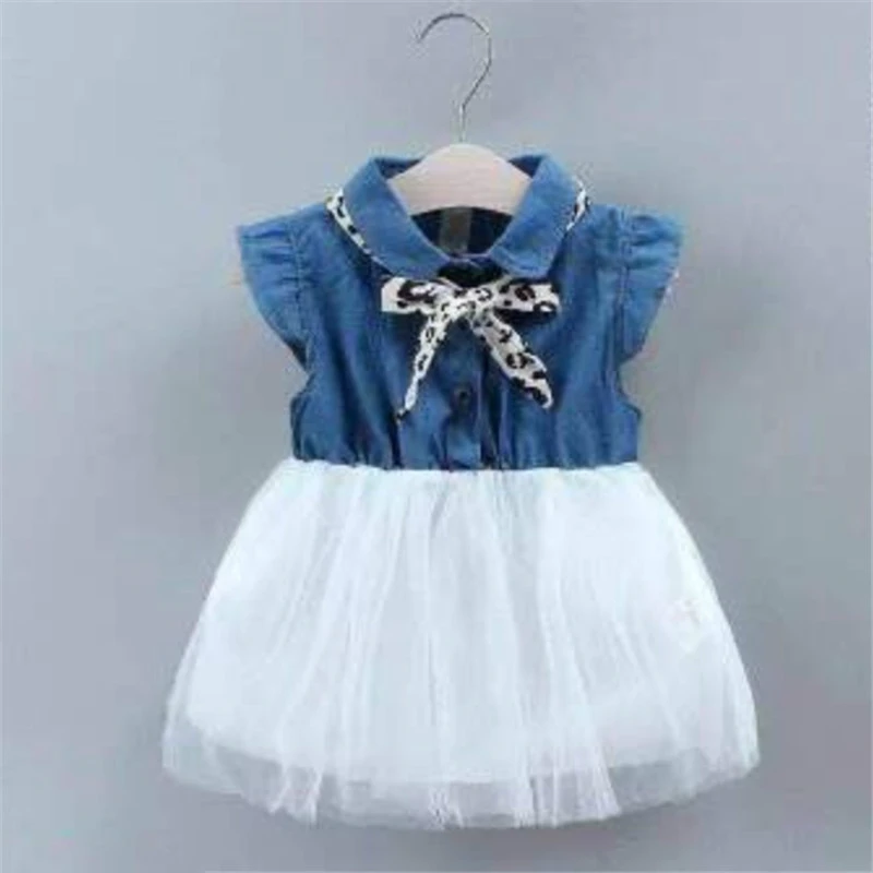 Summer Fashion Girls Dress Toddler Kids Baby Girl Denim Tulle Tutu Sundress Patchwork Casual Party Princess Outfit 0-3T | Детская одежда