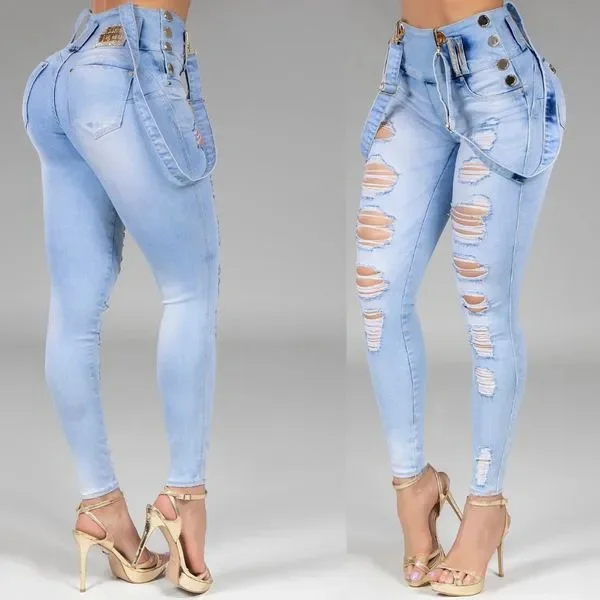 

Женские джинсы с завышенной талией, прямые облегающие эластичные брюки, уличная одежда, женские брюки-карандаш из денима с дырками, 2021