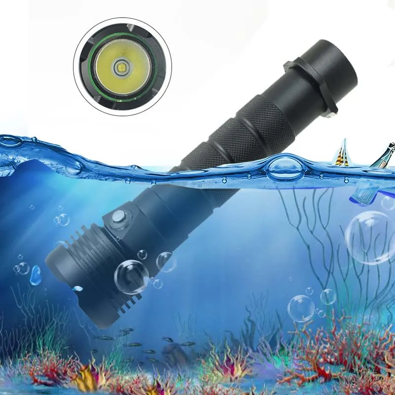 

XHP70 Водонепроницаемый Подводный фонарь для дайвинга 100 м, светильник светодиодный фонарь для подводного плавания, тактисветильник онарь 18650...