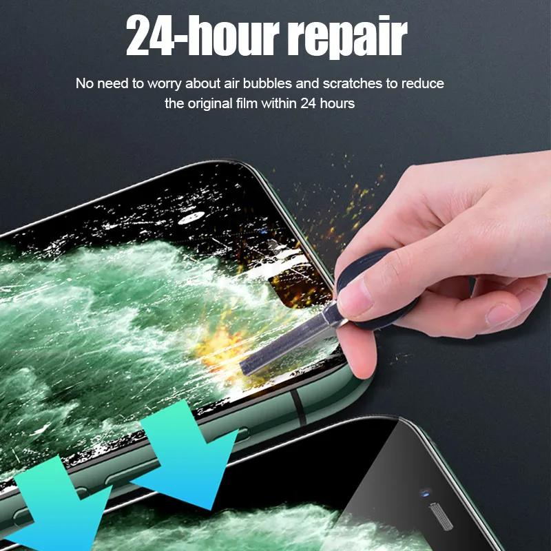 25D изогнутая полностью покрывающая Гидрогелевая пленка для iPhone XR X XS 11 Pro Max мягкая