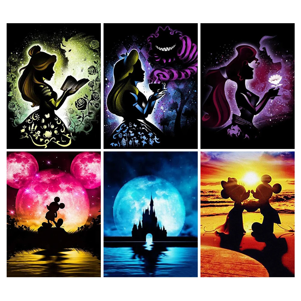 

Disney New 5D DIY Diamond Painting Dark Princess Round Drill Diamond Stitch Rhinestone Mosaic Decor Gift