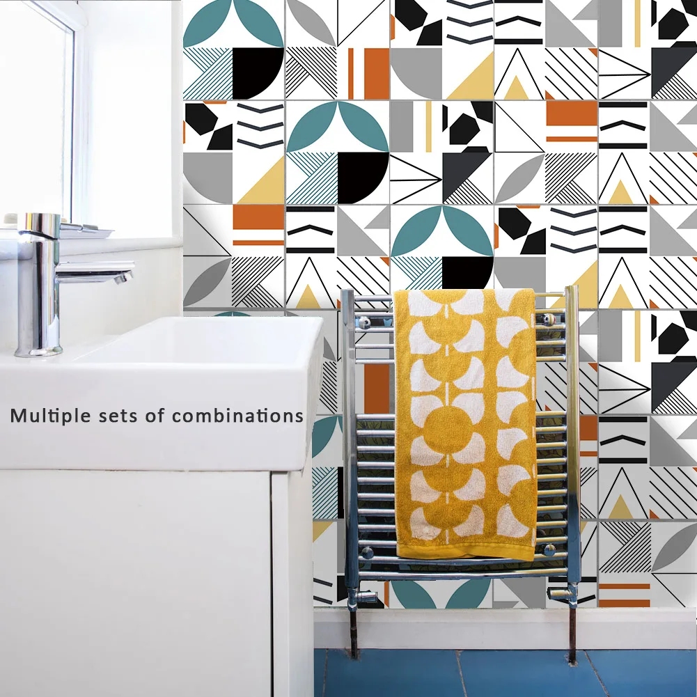 Funlife НОВЫЕ геометрические цветные линейные наклейки для плитки самоклеящиеся