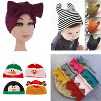 knitted hats children cute cat ears crochet wool cap elasticity crown headbands hat boys and girls flanging hat accessories