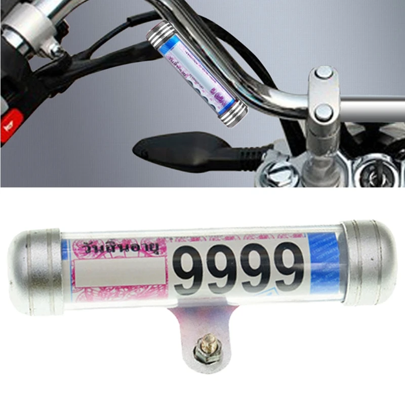 

2021 New Waterproof Universal Motorcycle Motorbike Tube Tax Disc Registration Label Stand