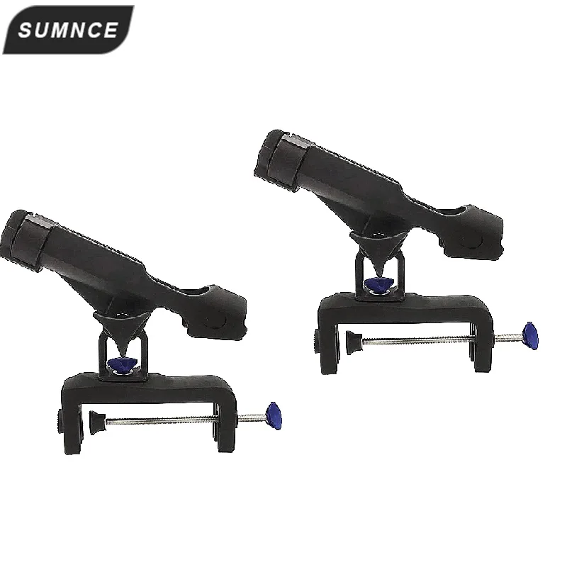 2Pcs 360 Degree Adjustable Fishing Rod rack Holders clamp on Removable Kayak Boat Support Pole stand Bracket