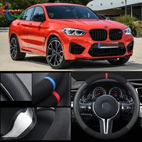 38cm non slip dreathable suede steering wheel cover for bmw x4 car interior decoration accessories