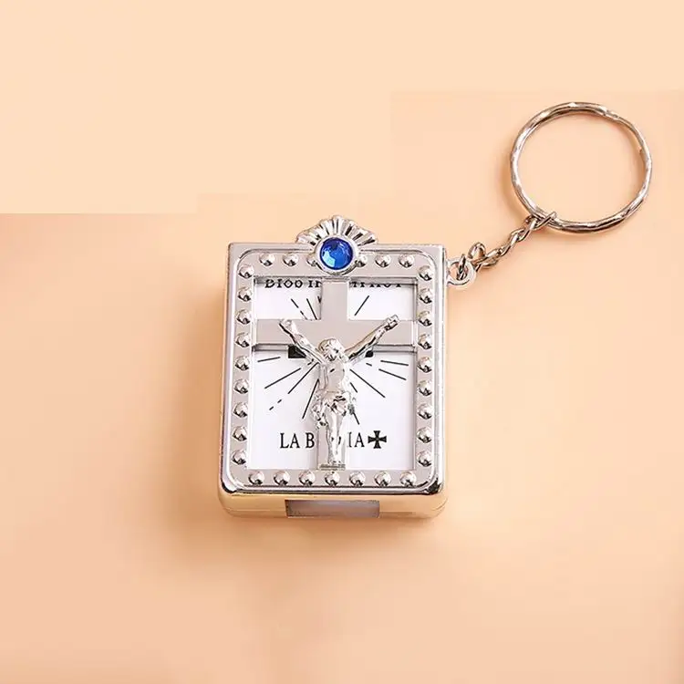 50pcs Spanish Real Mini Holy Bible Keychain Catholicism Christian Jesus Cross First Communion Religion Party gift | Дом и сад