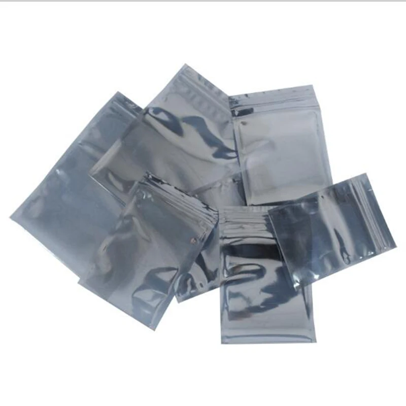 100 шт./лот Антистатическая Алюминиевая сумка для хранения с застежкой-молнией
