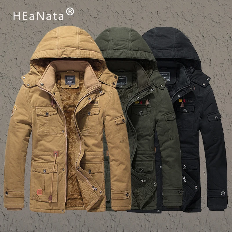 Зимние длинные куртки для мужчин с хлопковой подкладкой брендовая одежда модные