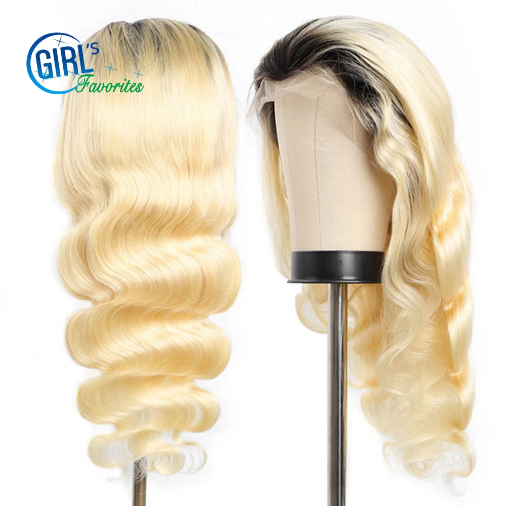 

Raw Indian Honey Blonde Ombre Wig 13x4 Lace Frontal Wigs 1B/613 Lace Front Human Hair Wigs Body Wave Wig For Black Women