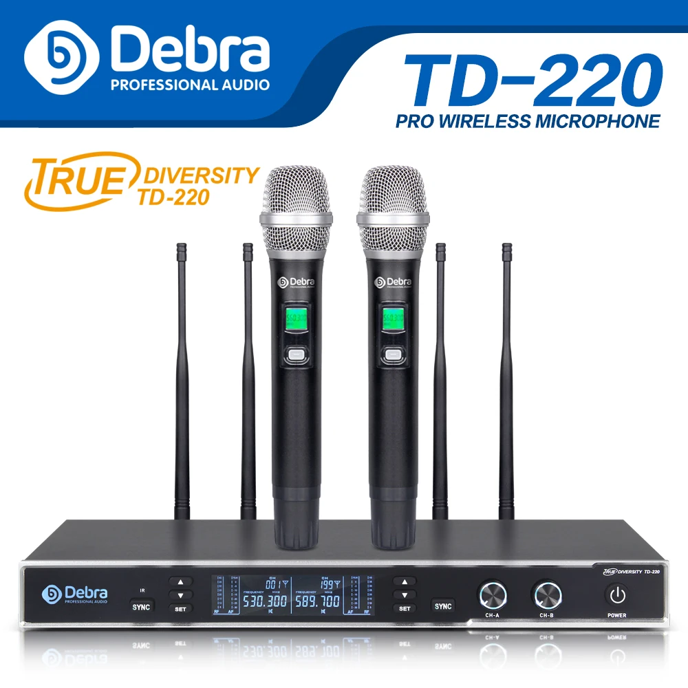 Истинное разнообразие! Дебра аудио TD 220 2 канала UHF Беспроводной микрофон Системы