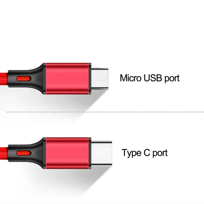 2в1 Универсальный Micro usb type C зарядный кабель провод для Samsung Oneplus Xiaomi Huawei ZTE sony htc Android мобильный телефон планшет