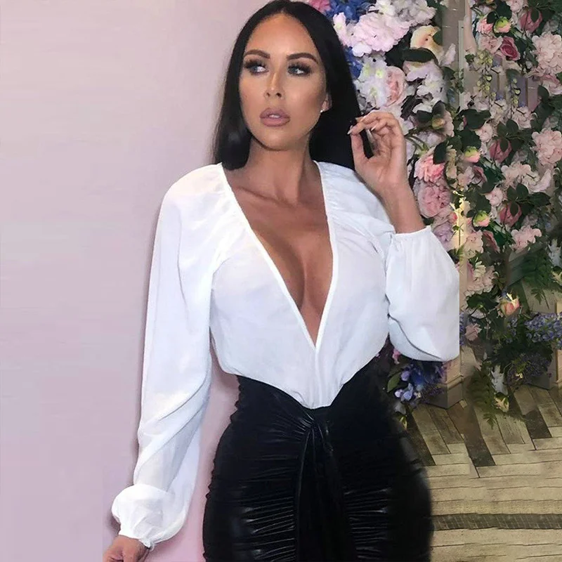 

Новинка весны Лето средства ухода за кожей костюм для женщин 2021 шифоновое сексуальное нижнее белье с глубоким v-образным вырезом, белая руба...