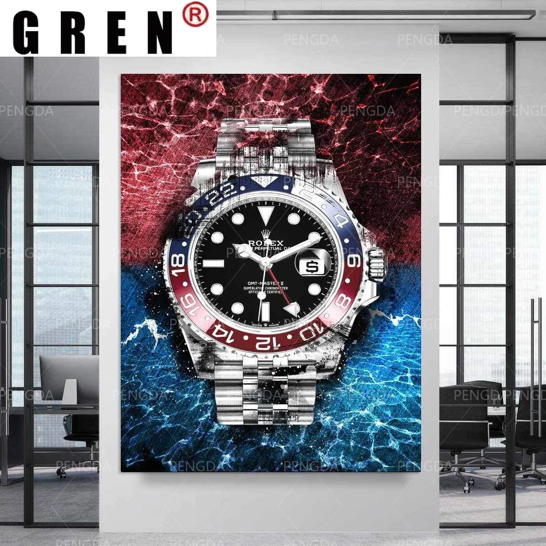 Грен Абстрактная живопись канва картина печатный плакат кварцевые часы класса