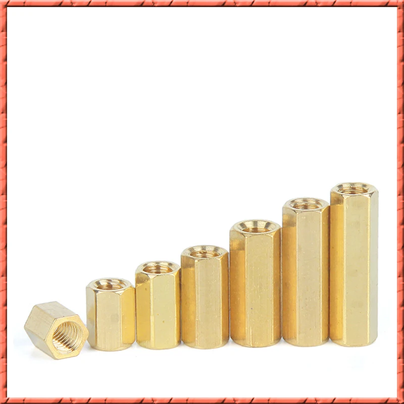100 шт./лот медная шестиугольная двухпроходная гайка монтажная плата