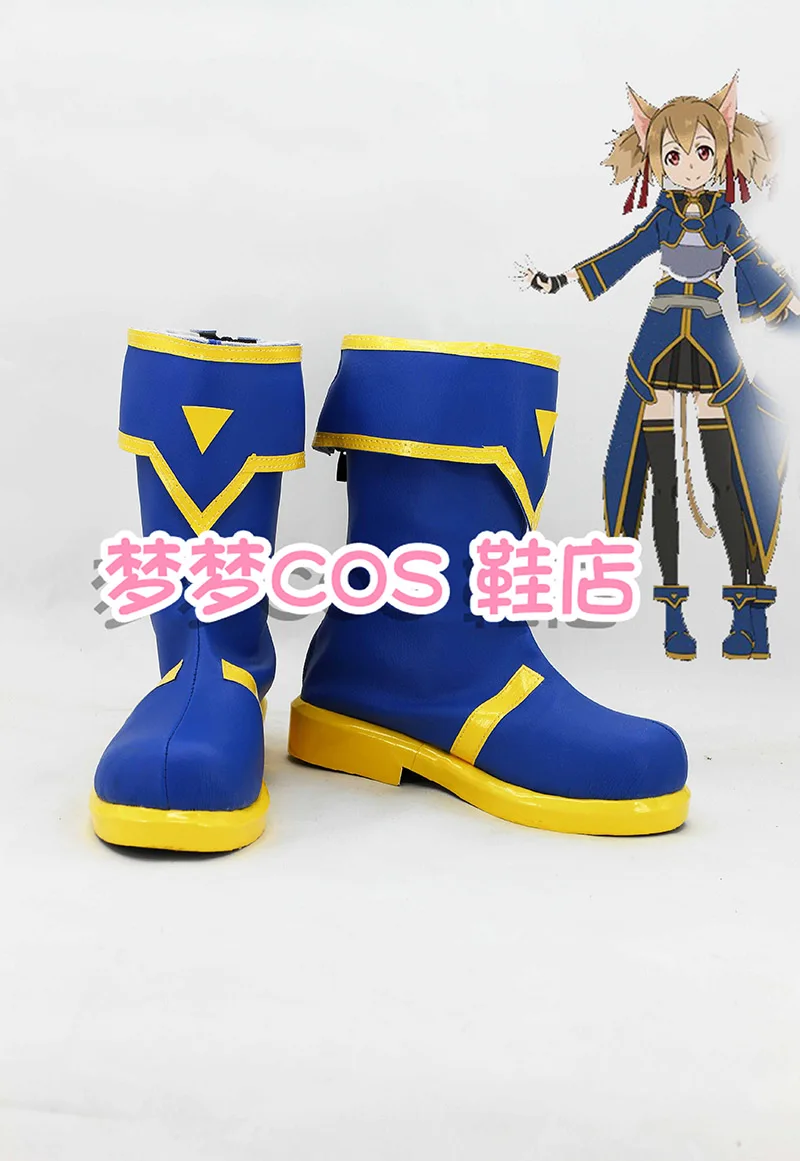 

Sword Art Online ALfheim Online SAO ALO Ayano Keiko Silica Blue Shoes Cosplay Boots Custom Made Any Size Role Play Props