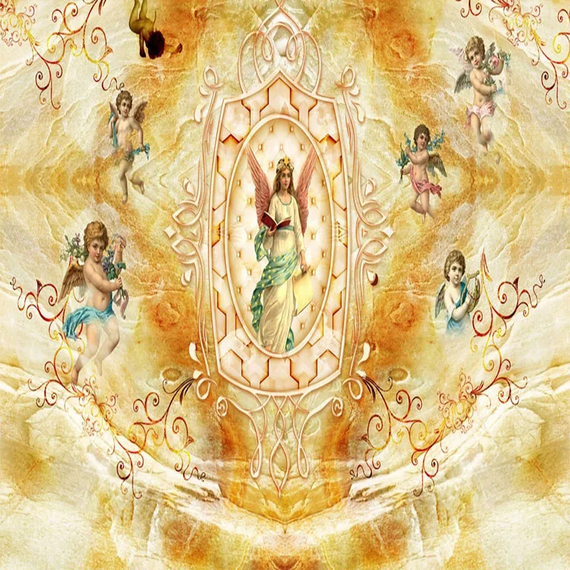 3D мраморные обои в Европейском стиле Классическая фигурка ангела церковь фото