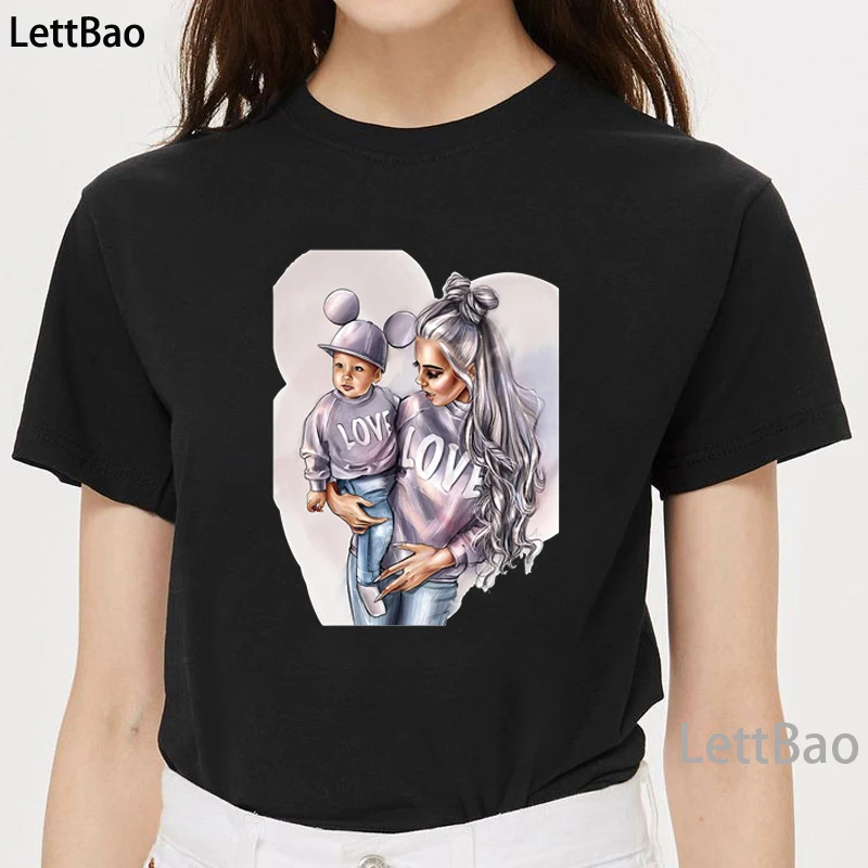 

Women's T-shirt Mother's Love Mother and Kids Top Women Lovely Ulzzang Vogue T Shirts for Women Vintage Harajuku T Shirts Women