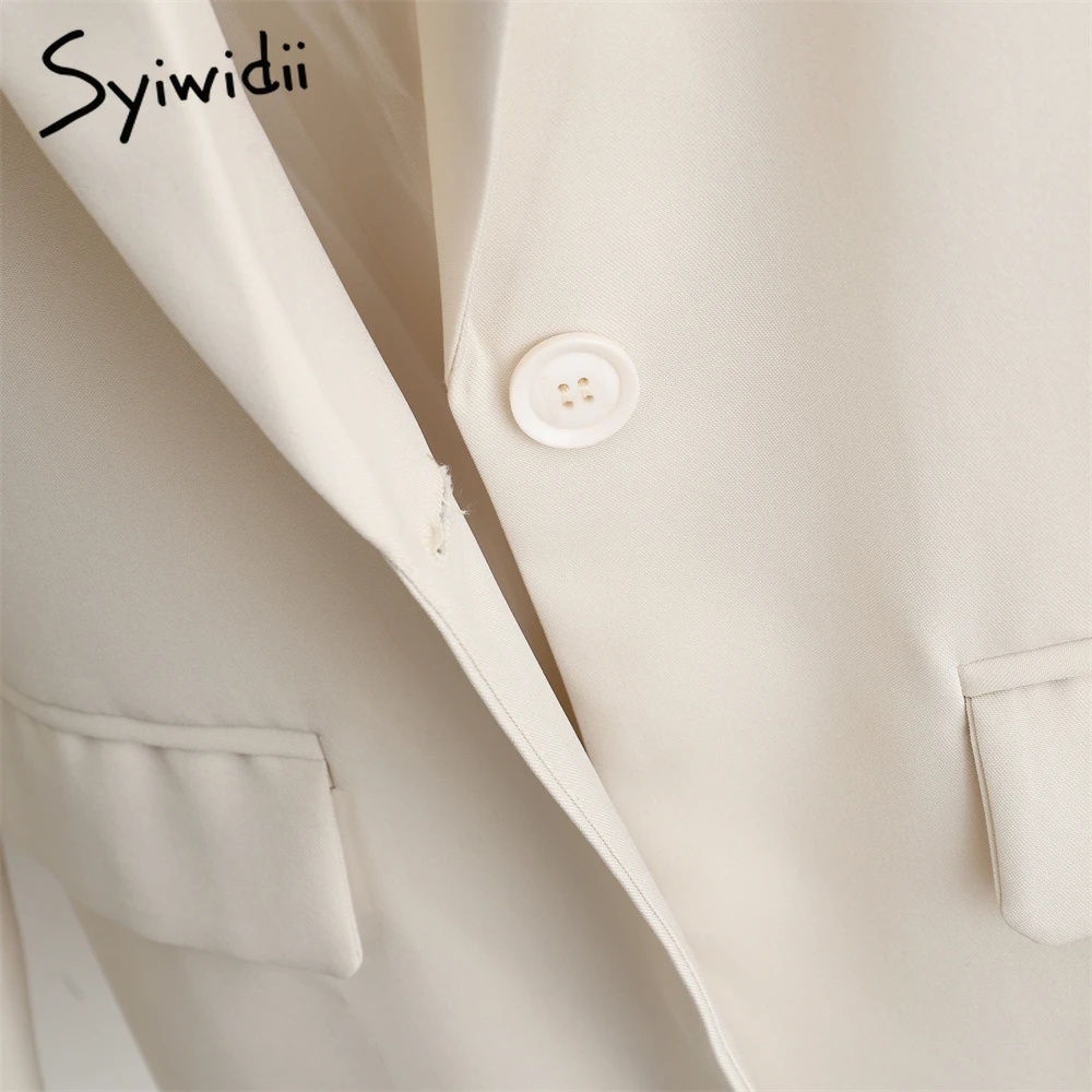 Женский офисный Блейзер Syiwidii повседневная винтажная верхняя одежда на одной